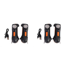 4X Six Finger för PUBG Controller Kapacitans Justerbar Mobilspel Trigger L1R1 Button Gamepad Joystick Grip Orange