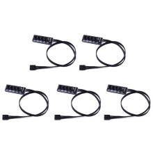 5st 40 cm 1 Till 5 4-Stifts  TX4 PWM Fläkt CPU HUB Splitter PC-Fodral Chassie Kylare Förlängningskabel Adapter Controller