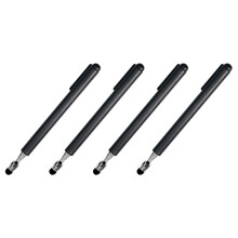 4X Universeller Teleskop-Eingabestift für Touchscreens, Einziehbarer Zeigerstab und Eingabestift mit Spezieller Beflockungsspitze (Schwarz)