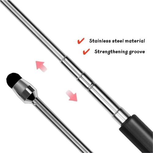 4X Universal Telescopic Stylus Pen for Touch Screens,Retractable Pointer Stick & Stylus with Special Flocking Tip(Black) 2