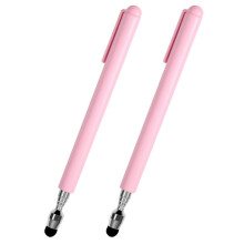 2X Stylet Télescopique Universel pour Écrans Tactiles, Pointeur Rétractable et Stylet avec Pointe de Flocage Spéciale (Rose)