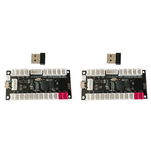 2X 2.4G Wireless Zero Delay Joystick Encoder Arcade Game Controller Board Diy Kit Parts Support Wireless PC/PS3/Android