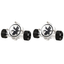 2X G1/4Inch Flow Indicator,Clear Main Body,Black Blade,Matte Black Pc Computer Water Cooling System Flow Meter Indicator