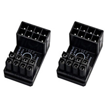 2X Card Power Supply Adapter Elbow 180, GPU PSU Steering Connector PCI-E 8Pin Rotating Wiring Artifact PH38B+