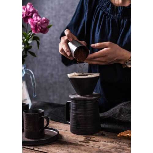 Stone Handmade Pour Over Coffee Machine Set, Ceramic Coffee Breaky Hand Dripper, 16oz 2