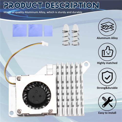 3X for Raspberry Pi 5 Pi5 Active Cooler with Speed Cooling Fan Radiator Heatsink 2