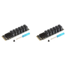 2X M.2-zu-SATA3.0-Adapterkarte, PCB 6 Gbit/S Hochgeschwindigkeit ASM1166 M.2 PCIE-zu--Erweiterungskarte Unterstützt 6 -Geräte