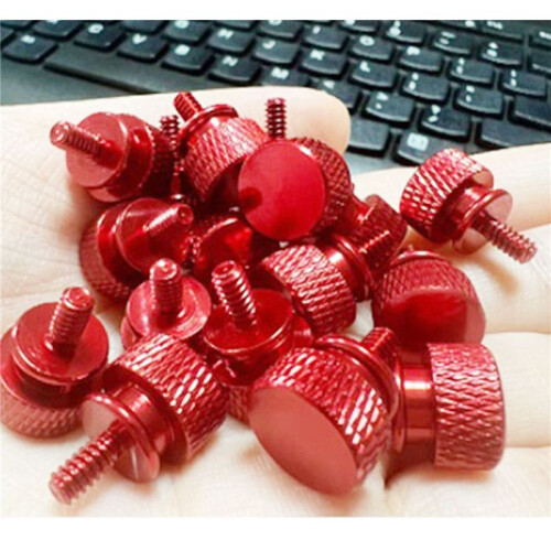 20Pcs/Lot UNC6 -32 M3.5 Hand Screw for GPU Holder PSU Computer Case Side Panel Screws PC Assemble WaterCooling Red 1