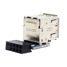 4 Stks 9-Pin Moederbord Naar Dual USB 2.0 Connector Zwart Moederbord Naar 2 Poorten USB 2.0 een Vrouwelijke Interne Header Adapter