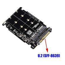 8X M.2 SSD zu U.2 Adapter 2In1 M.2 NVMe und -Bus NGFF SSD zu PCI-E U.2 SFF-8639 Adapter PCIe M2 Konverter, mit Gehäuse