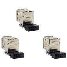 3-Teiliges 9-Poliges Motherboard auf Dual-USB-2.0-Anschluss, Schwarzes Motherboard auf 2 USB 2.0 A, Interner Header-Adapter
