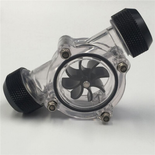2X G1/4Inch Flow Indicator,Clear Main Body,Black Blade,Matte Black Pc Computer Water Cooling System Flow Meter Indicator 2