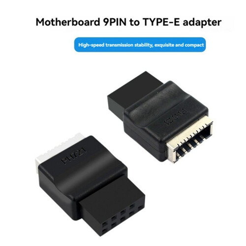 2X Motherboard USB2.0 9PIN Stecker auf Typ-E Buchse Adapter TYPE-E Schnittstellen-Header-Adapter 2
