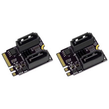 2X Carte D'Extension M2 Vers SATA3.0 KEY A+E WIFI Adaptateur M.2 Vers HDD Carte Adaptateur JMB582 Sans Lecteur