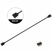6X 5V 3-Pin Verlengkabel voor Computer Moederbord Hub Kabel Aansluiting Verlengstuk ARGB Splitter, Zwart
