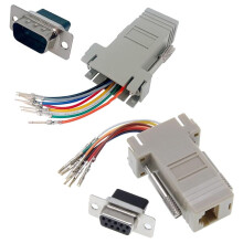 10Pcs DB9 to RJ45 Modular Adapter, DB9 to RJ45 Female Jack Ethernet Adapter