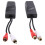 1 Pair RCA Audio Network Cable Extender Twisted Pair Transmitter RCA Interface 2-Way Audio Extender RJ45 to RCA Extender 8