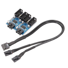 Cable de ExtensióN USB2.0 de 9 Pines para Placa Base de 9 Pines una 9 Pines Duales con Soporte de Chip Cable de ExtensióN Compartido de Interfaz
