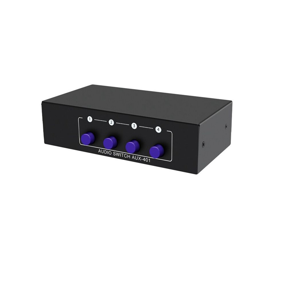 Rca Aux Audio Switcher 4 In 1 Out Stereo Audio Selector 4X1 3.5Mm Aux L/R Rca Audio Box Analog Audio Selector, A 4712177046564