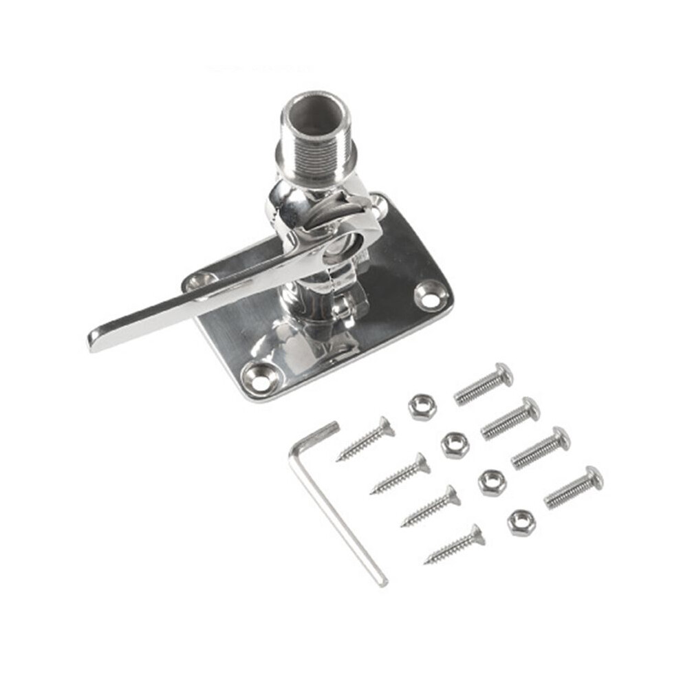 Marine Vhf Antenna Mount, 316 Stainless Steel Antenna Adjustable Base Bracket Holder For Boats 6032022748503