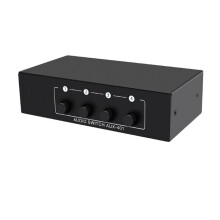 RCA AUX Audio Switcher 4 in 1 Out Stereo Audio Selector 4X1 3.5mm Aux L/R RCA Audio Box Analog Audio Selector, B