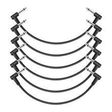Guitar Patch Cable Guitar Effect Pedal Cables,Black 6 Pack 30cm