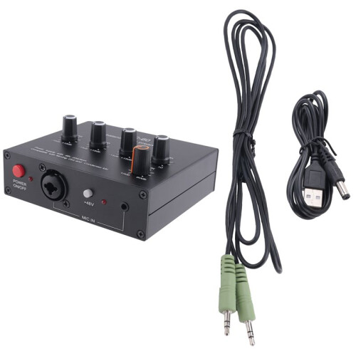 MIC-60 3-Band Equalizer Balanced Mic Preamp Microphone Preamplifier with  Cable and 3.5mm Cable
