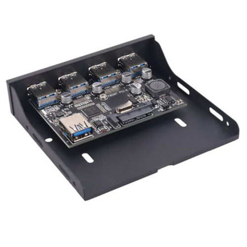 2X PCI-E Till USB 3.0 PC Frontpanel USB-Expansionskort PCIE USB-Adapter 3,5 Tums Diskett Frontpanelsfäste PCI-E X1 Riser 1