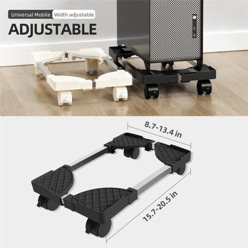 Tower Stand,Adjustable Mobile CPU Stand,CPU Holder PC Tower Stand with Rolling Caster Wheels, Pc Floor Riser Stand White 2