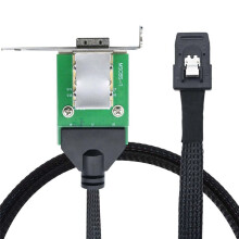 Interne HD  SAS SFF-8087 Host Naar SAS HD SFF-8088 Female met Lage Beugel Aansluiting op Harde Schijf Adapterkabel 1M