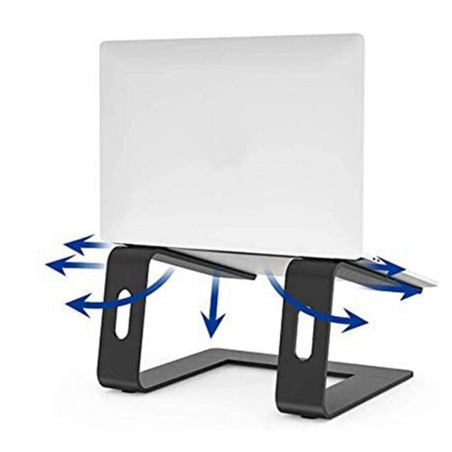 Supporto nel Alluminio per Supporto Portatile per Laptop Supporto da Tavolo Nero 1