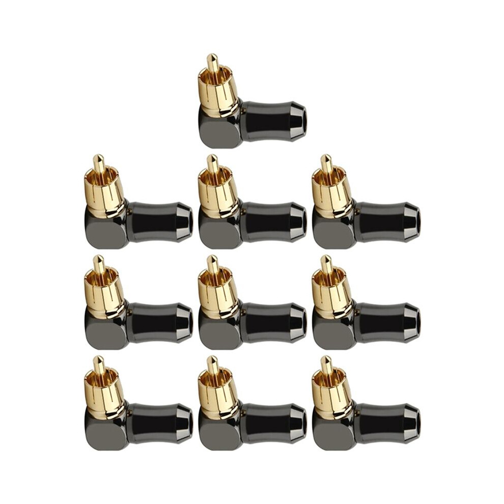 10Pcs Rca Connector Audio Plug Male 90 Degree Right Angle Elbow Speaker Terminal Conector For Soldering Video Cable 4711684856338