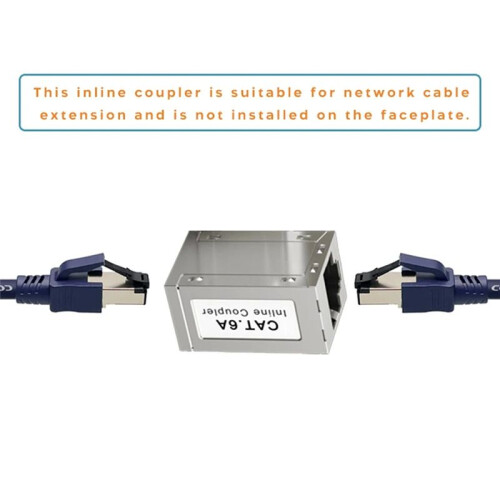 RJ45 Female to Female CAT6A Shielded Coupler Inline Ethernet Coupler Ethernet Extender Adapter Ethernet Cable 2