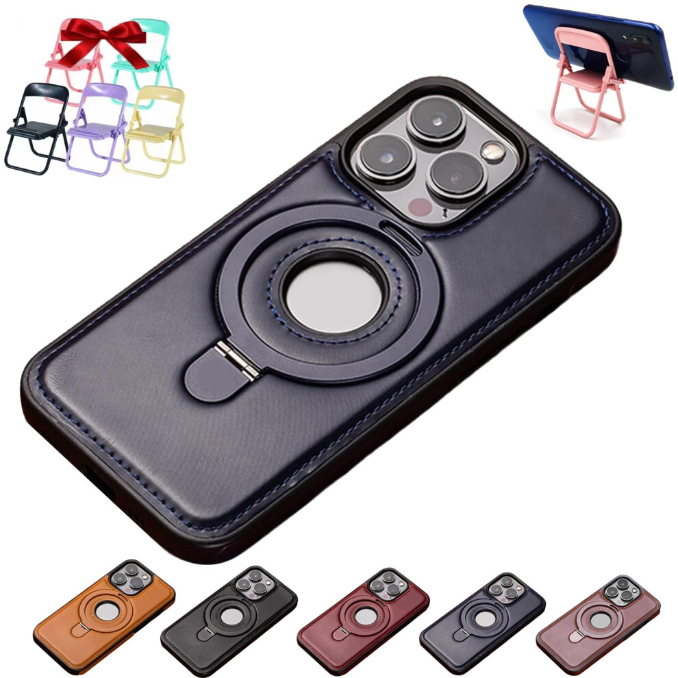 Leather Case With Magnetic Stand, Shockproof Fullcoverage Cover For Iphone 12/13/14/15/16 Blue 9169991090764