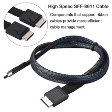 Câble de Disque Dur Multifonction Pratique pour Serveur Sas Oculink SFF-8611 Câble de Connexion de Carte RéSeau Pcie4.0