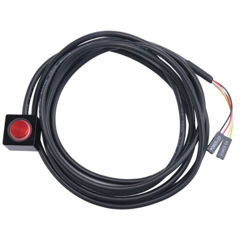 Computer Desktop  PC Motherboard External Start Power /Off Button Extension Cable for DIY Button Black & Red 1