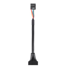 Black USB 2.0 9 Pin Female to USB 3.0 20 Pin Male Cable Adapter Connector