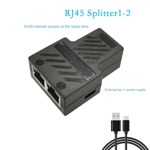 Ethernet Splitter 100Mbps RJ45 Network Extension Connector 1 to 2 Ethernet Adapter Internet Network Cable Extender