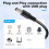 USB Cable 5.5mm / 2.1mm 5V   Jack Power Cable (Black, 102CM) 5