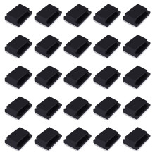 30X Support de Câble Clip de Câble Serre-Câble Auto-AdhéSif Noir