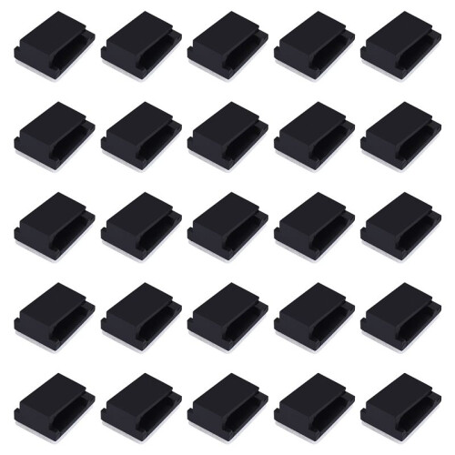 30x Cable holder Cable clip Cable clamp Self-adhesive black