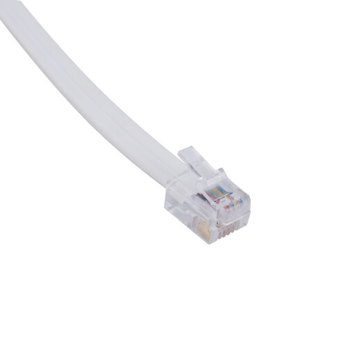 6P6C RJ11 Telephone Extension Fax Modem Cable  9.8Ft Length White
