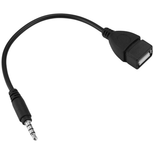 USB jack, AUX, 3.5 mm jack for audio data charging cable black 2