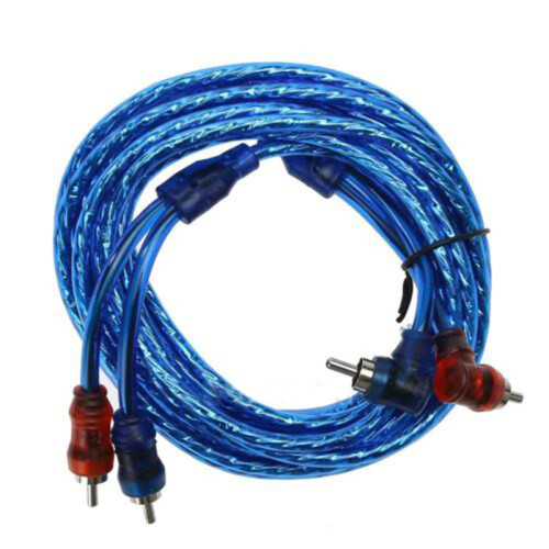 5M 2 Rca To 2 Rca Plug Car Stereo Audio Copper Cable System Amplifier Braided 2