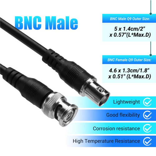 Bnc Cavo Prolunga Maschio A Femmina Con Prolunga Cctv Da 2,1 A 3,5 M 1