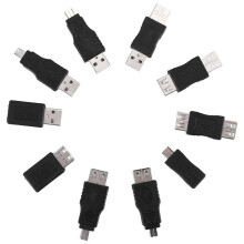 10PCS OTG 5 Pin F/M Changer Adapter Converter USB Male to Female Micro-USB