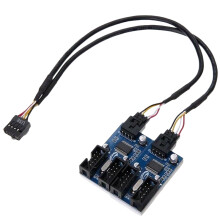 Motherboard Usb 9Pin Header 1 una 4 Splitter Port Multiplicador 30Cm Cable De ExtensiÓN