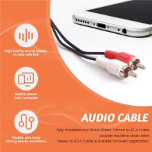 3.5mm Headphones Plug Jack to 2 x RCA AV Audio Cable