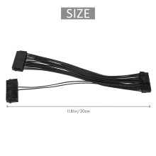 Power Supply Splitter, Dual PSU Cable Adapter 24 Pin 20+4 Pin ATX Motherboard Adapter Extension Cable Dual 24-Pin Mining Adapter 12 Inch (30CM)