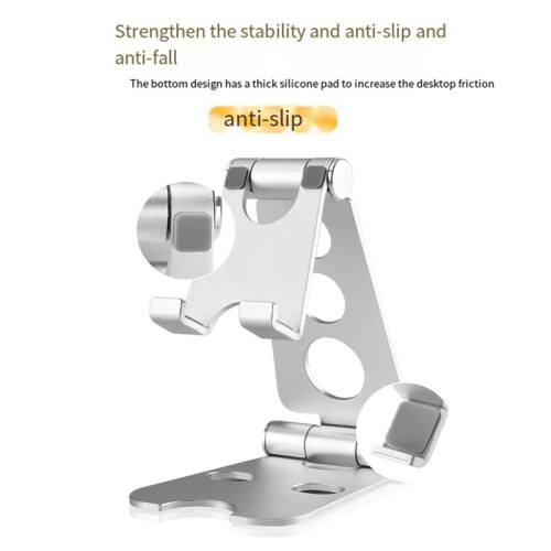 Tablet Stand Folding Adjustable Desk Portable Desktop Stand Tablet Bracket Silver 2
